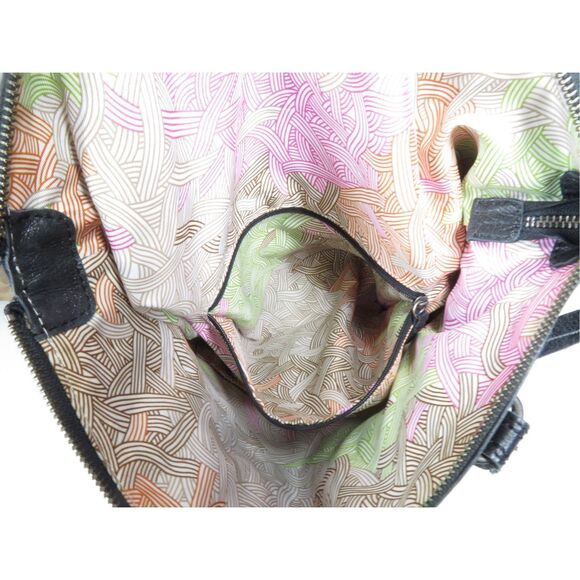 The Sak Venata Leather Convertible Bag Womens Foldover Tote Black - Picture 10 of 10